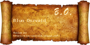 Blun Oszvald névjegykártya